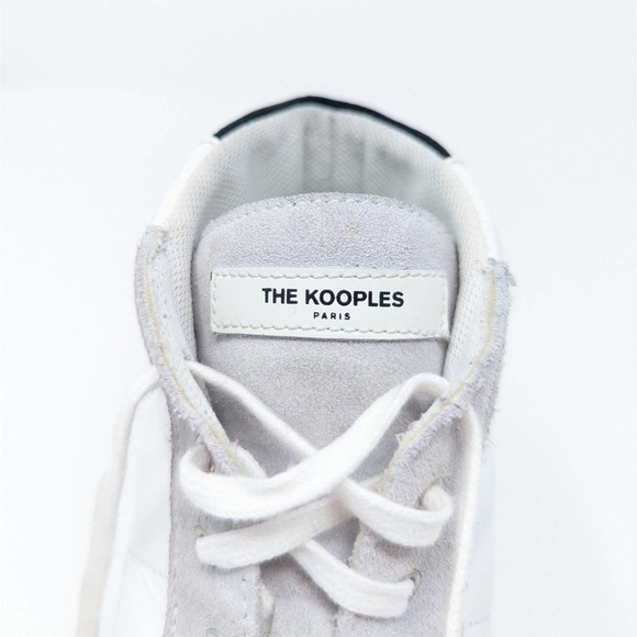 The Kooples White Leather Suede High Top Studded Colorblock Sneakers Size 38 - Picture 9 of 14
